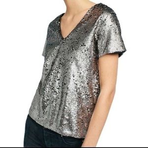 Anthropologie Vanessa Virginia V-Neck Sequins Top Size small